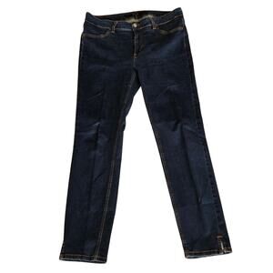 Escada Sport Denim Jeans, Size 42, Dark Wash Blue Denim, Slit Ankle, US size 12